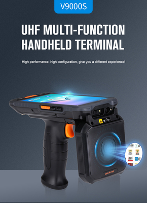 Fábrica suministro directo UHF 860-960MHz negro ABS Lector sistema RFID PDA de mano para la gestión de inventario